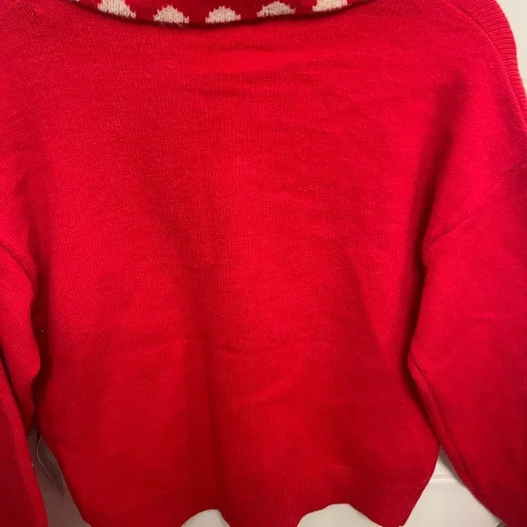 VALENTINE HEART CARDIGAN SWEATER, Peter Pan collar!! S - Picture 6 of 6